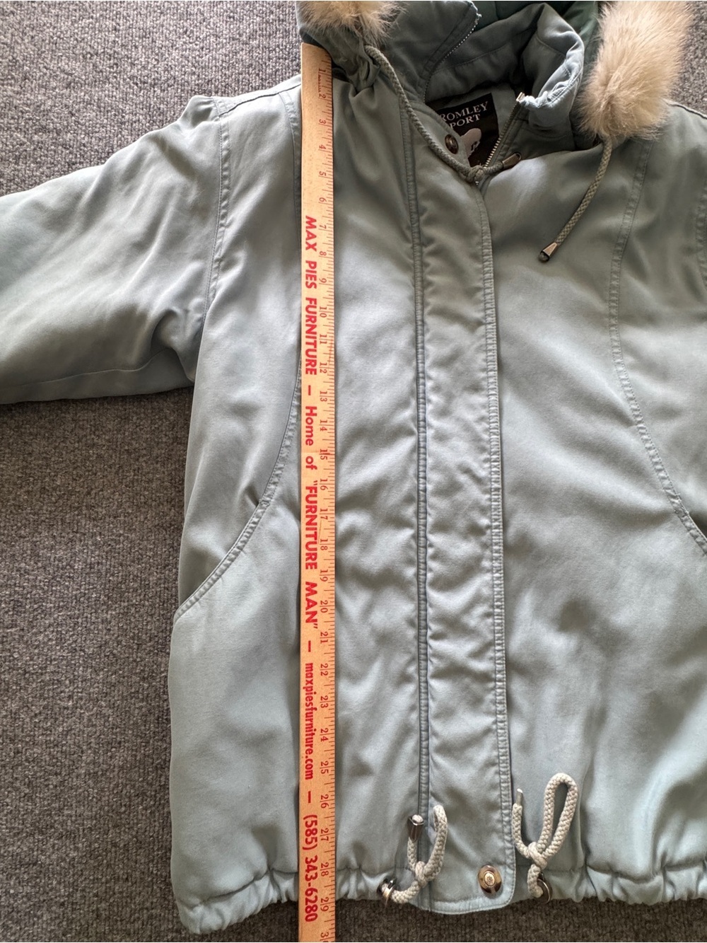 Vintage 80s Après Ski Parka S Petite Fox Fur Hood Retro Winter Coat - Picture 15 of 16